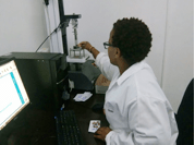 The famous Instron machine, in the process of tenderness analysis... meat or body parts?