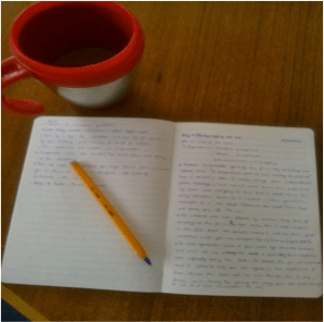 Call me old-fashioned but 98% of my blog articles began on paper before transfering to the computer - works for me (I have hand written notes for my experimental chapters too). I write ideas before I lose them – I easily forget these days – old age is near, it seems!