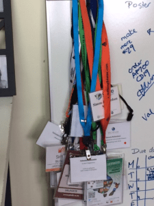 My little collection of name tags from conferences!